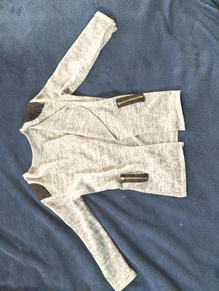 Gilet mi-long gris - photo numéro 2