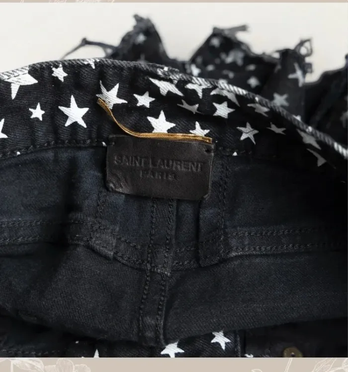 Mini short en jean noir Saint Laurent Paris – Taille 36 - photo numéro 5