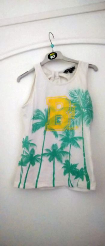 Débardeur imprimé palmiers blanc fille 12 ans punkidz