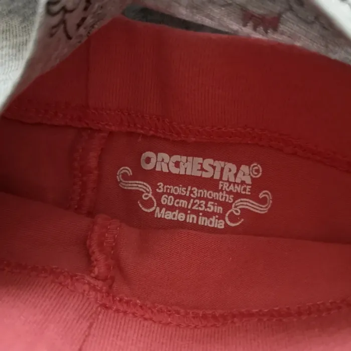 Ensemble 3 mois ML licorne legging corail - photo numéro 3