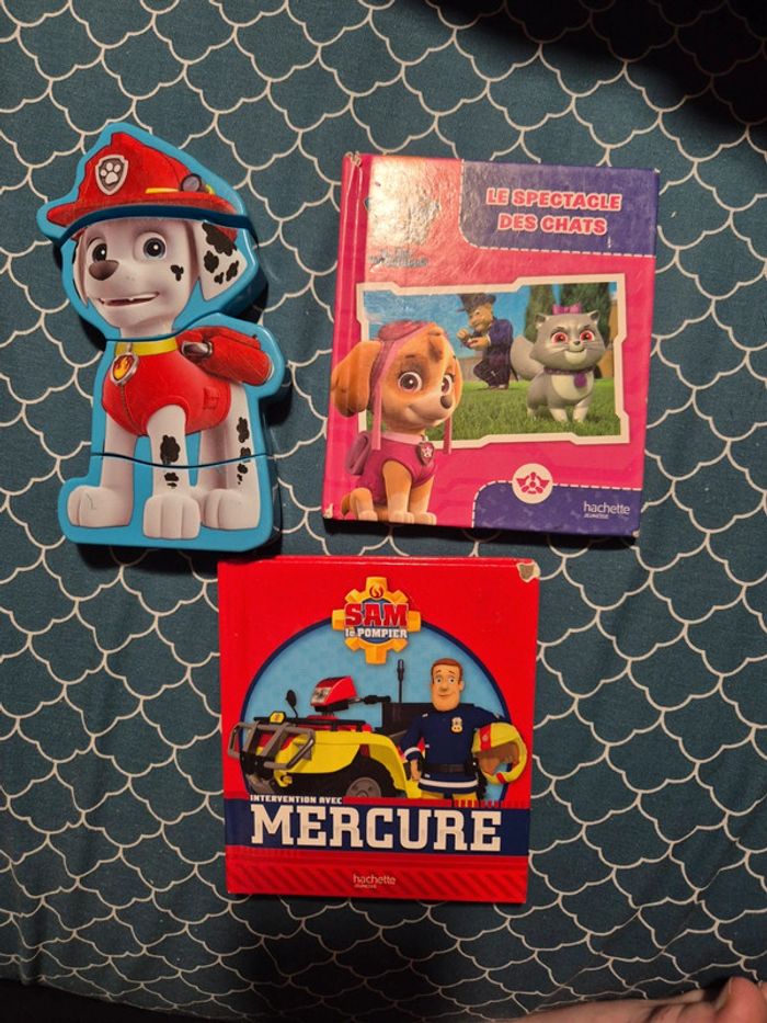 Livres + puzzle Pat patrouille/sam le pompier - photo numéro 2