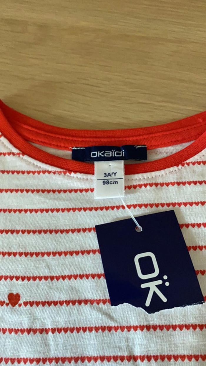 T-shirt coeur neuf okaidi - photo numéro 2