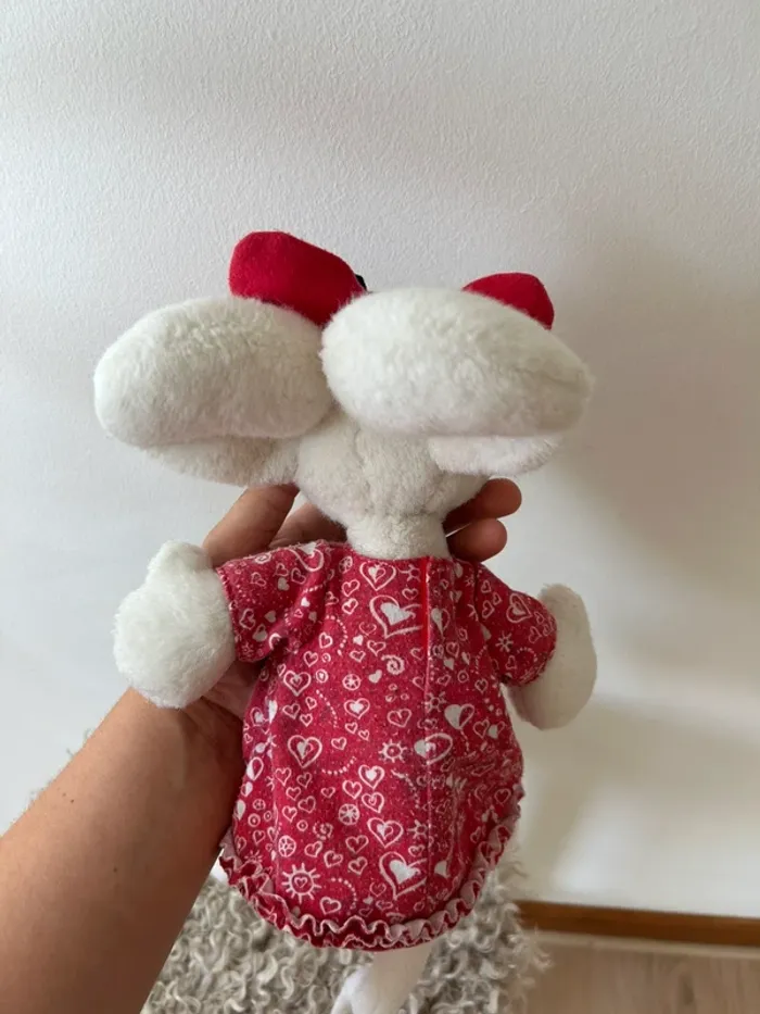 Peluche Diddlina originale – robe rouge à cœurs – vintage collector Diddl - photo numéro 6