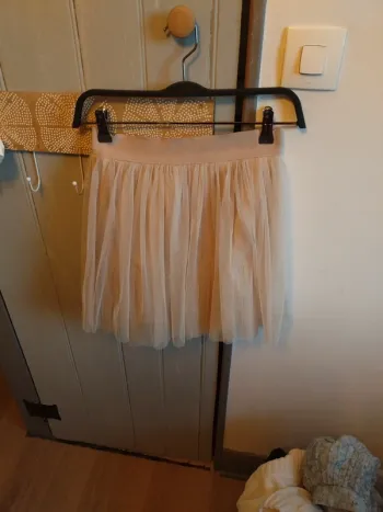 Jupe tulle rose pastel élastique