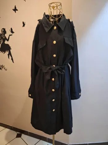 Robe chemise noire saharienne