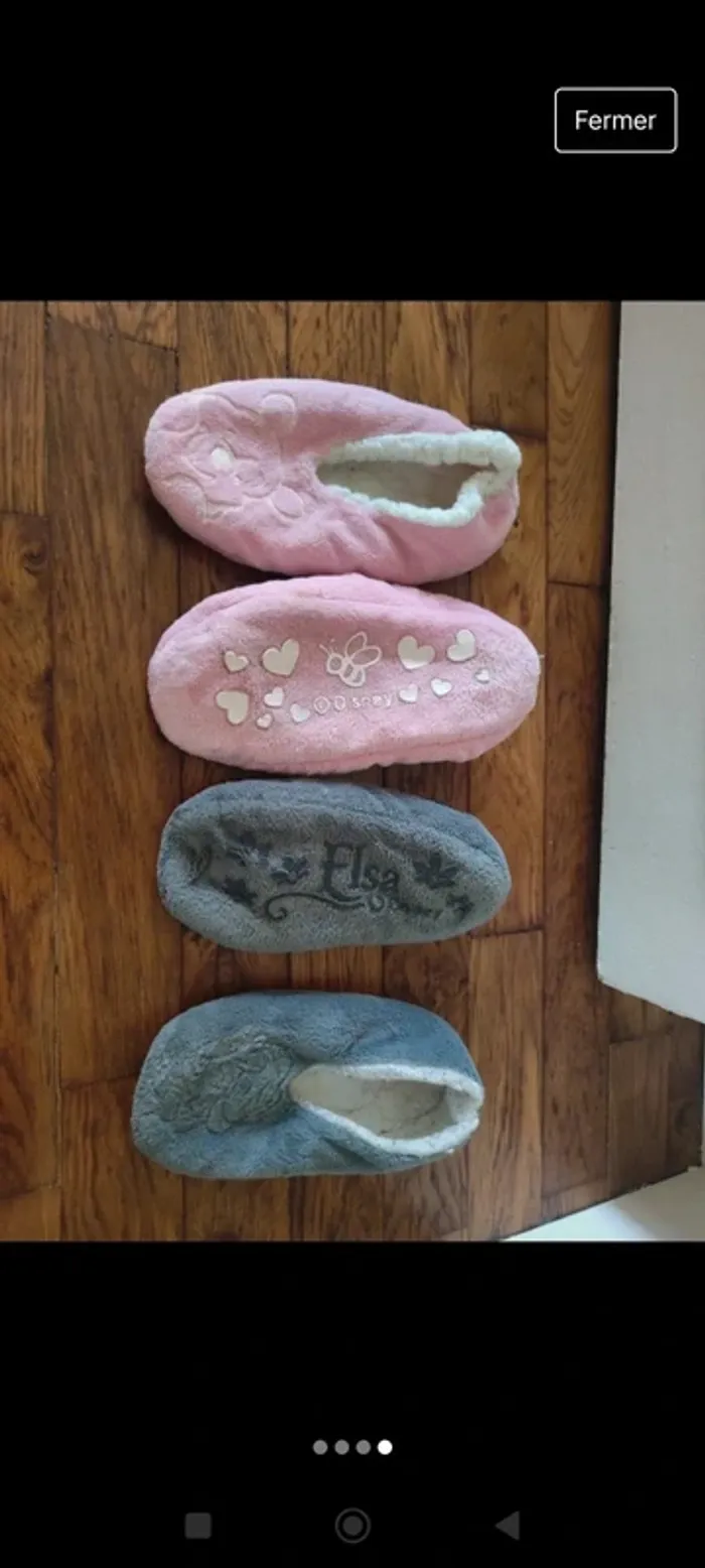 Chaussons rose 33/34 grises 29/30 - photo numéro 4