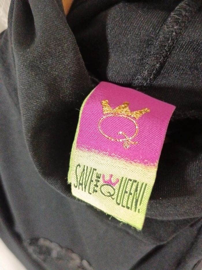 Save The Queen | Haut spandex noir col haut | t. S - photo numéro 8