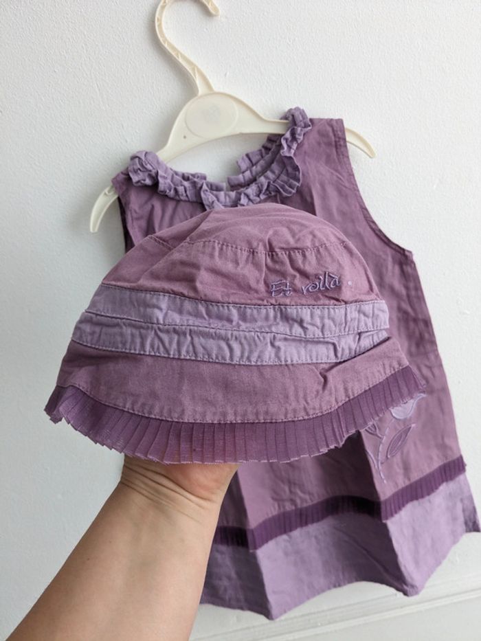 Robe et chapeau été violets 18 mois - photo numéro 3
