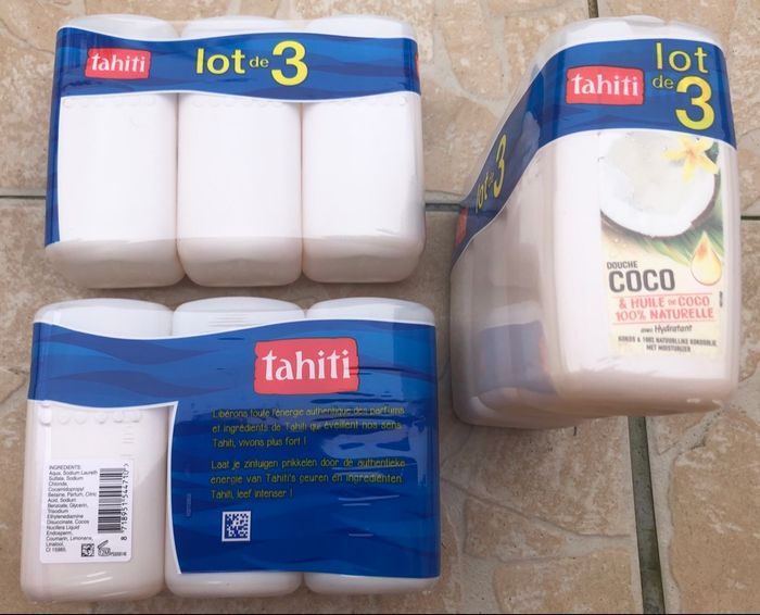 Lot de 9 Gels douche Tahiti neufs dans emballage ( 2 parfums disponibles)