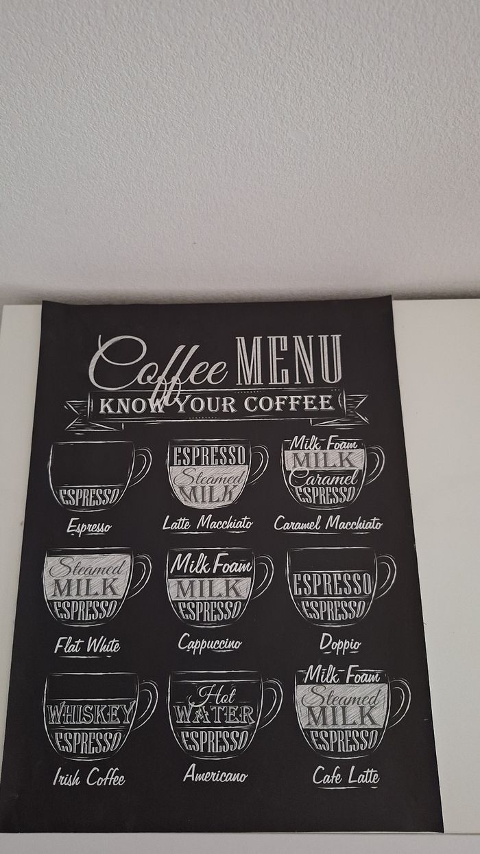 Poster Menu de café Noir et blanc 30x40cm