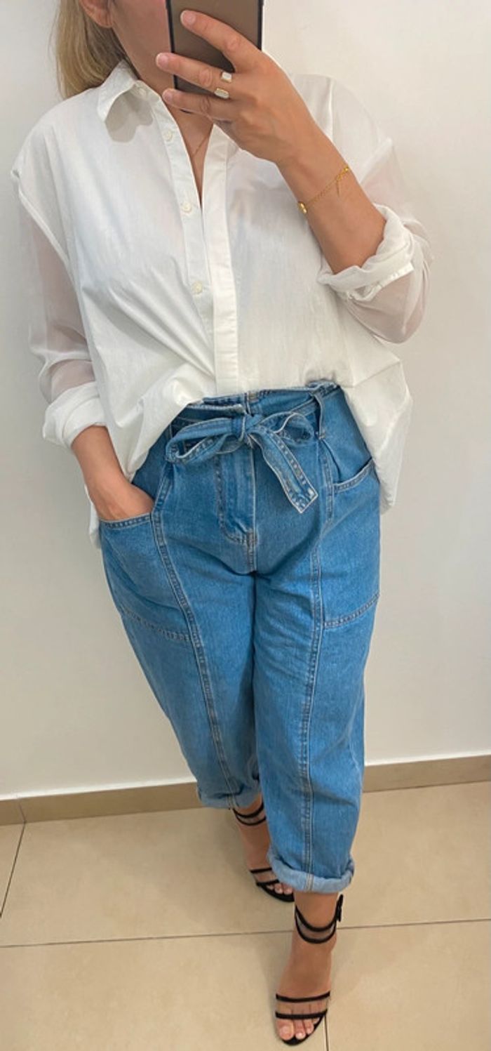 Chemise Zara ample  blanche taille L - photo numéro 3