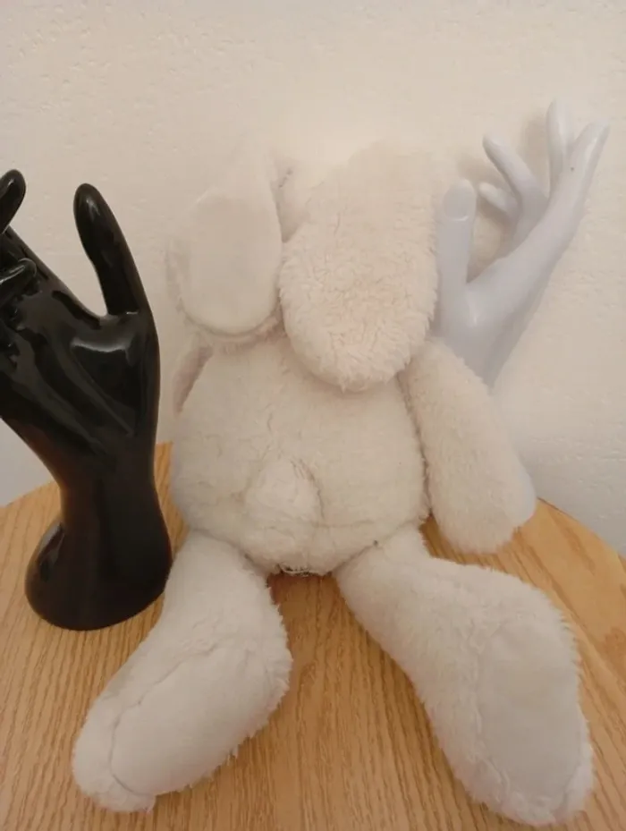 Peluche lapin blanc animaux en peluche rabbit easter - photo numéro 3