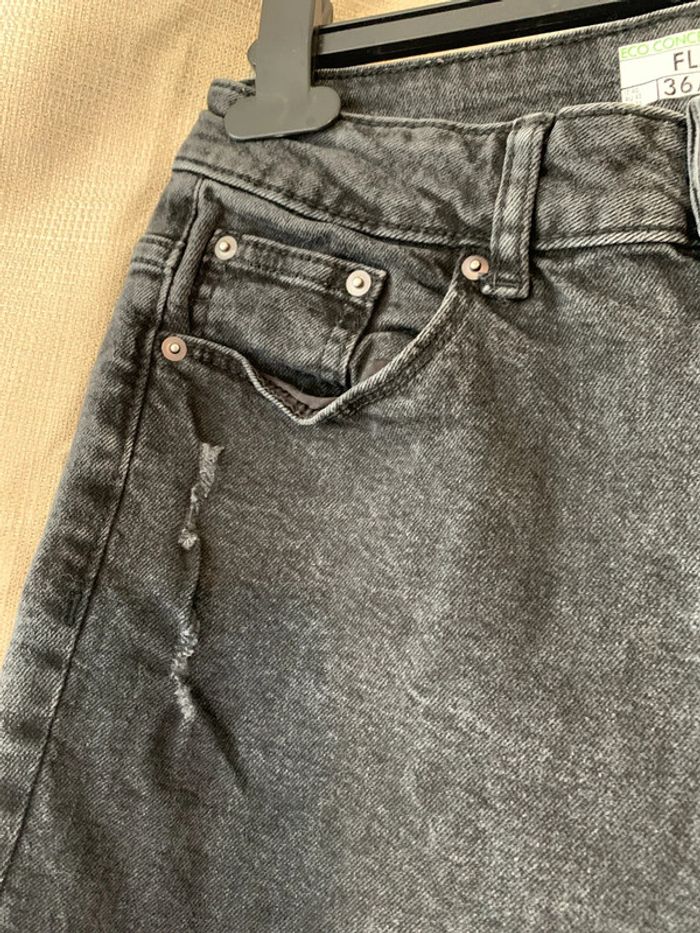 Pantalon jeans noir taille haute 36 kiabi - photo numéro 3