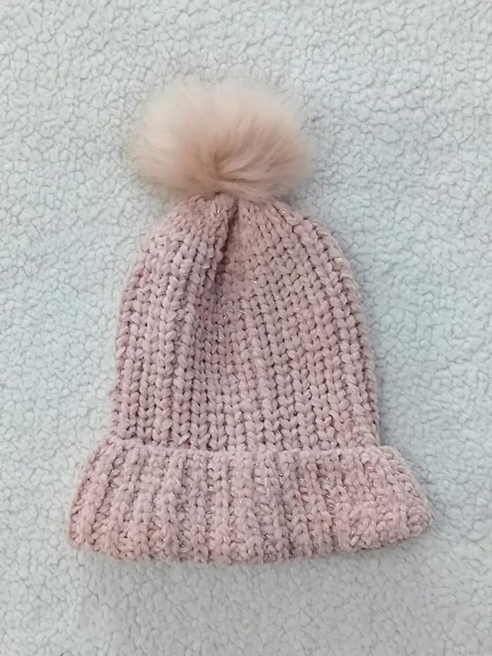 bonnet fille rose taille unique