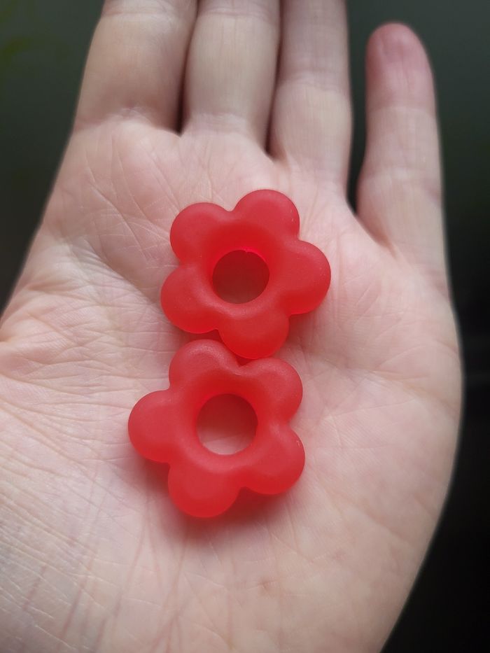 Pampilles fleurs rouges mates - photo numéro 6