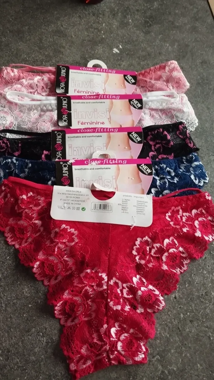 Lot de 5 culottes dentelle femme divers coloris taille 34/36 - photo numéro 7
