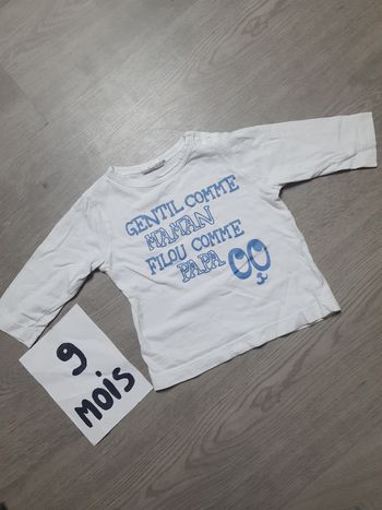 Maillot t-shirt 9mois garçon