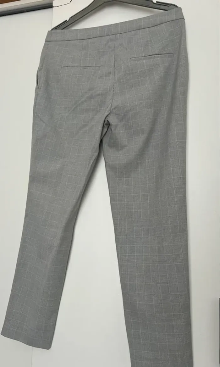 Pantalon droit rayé gris et blanc H&M - photo numéro 4