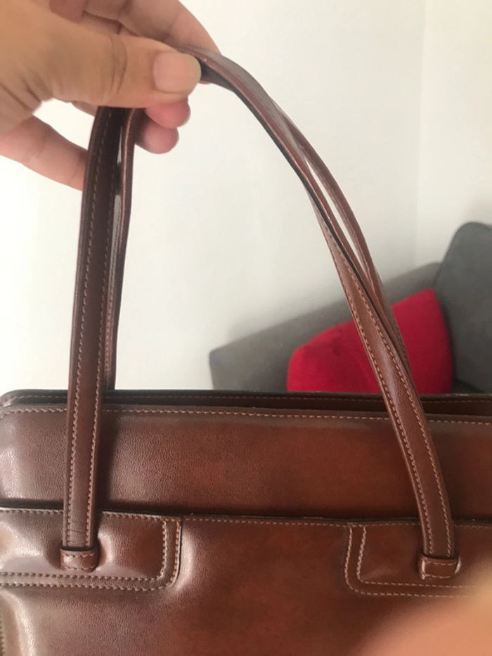 Sac bandoulière en cuir marron - photo numéro 2