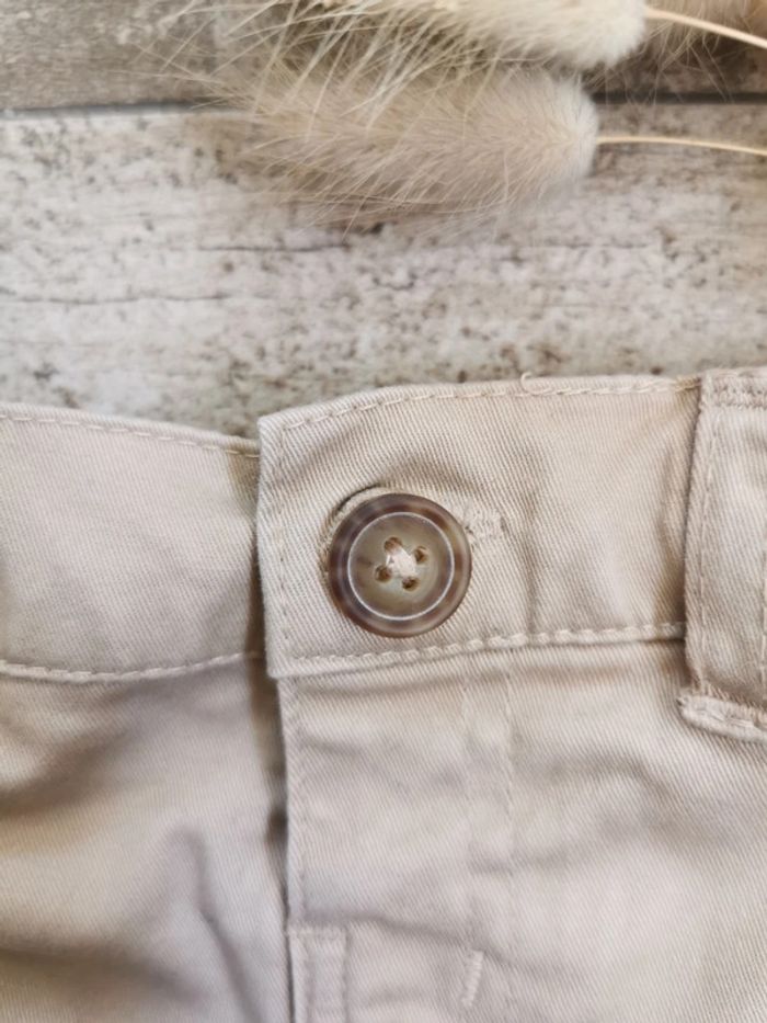 🌺Très joli short beige marron uni chino 6mois - photo numéro 6