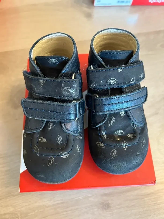 Kickers bonkro-2 en cuir marine imprimé 21 - photo numéro 2