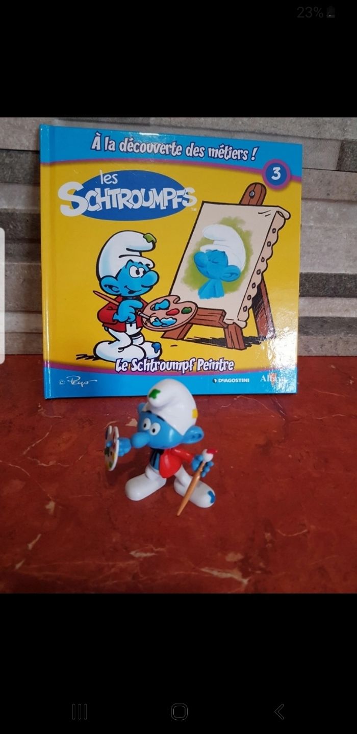 Ensemble livre et figurine Schtroumpf