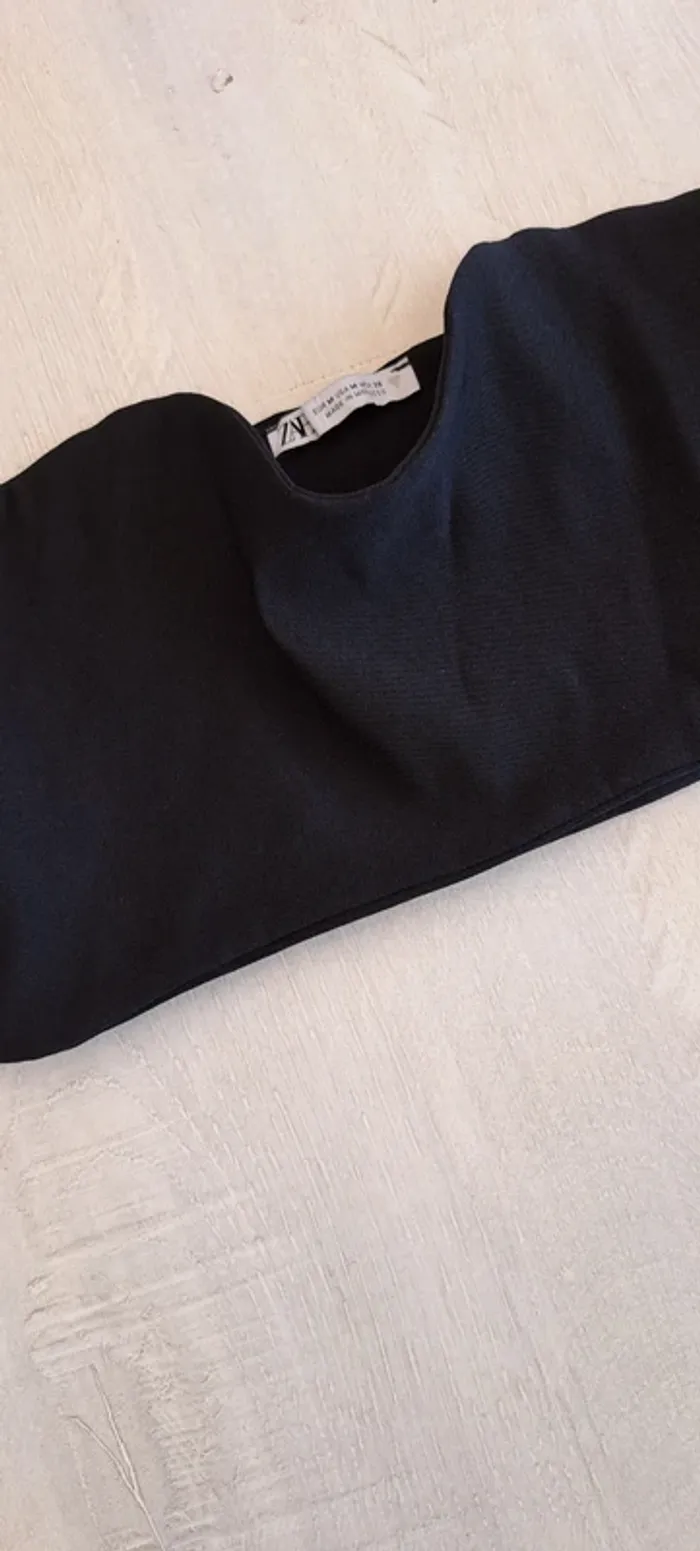 Crop top bandeau Zara - taille M - asymétrique manche unique - photo numéro 4