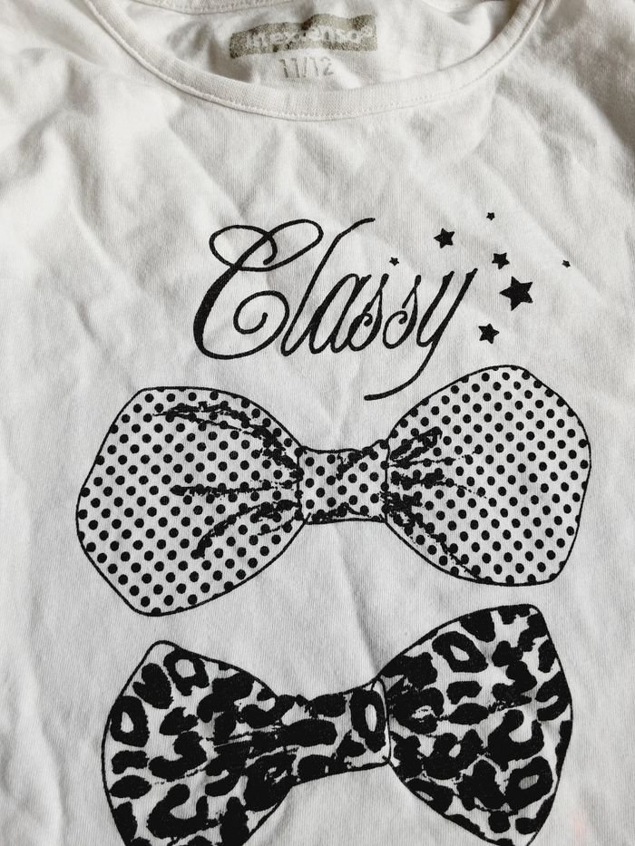 Vêtement fille tee-shirt manches longues noir et blanc In extenso 12 ans - photo numéro 2