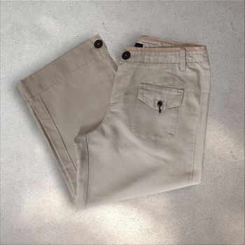 Pantalon court pantacourt beige jambes larges IKKS taille 36