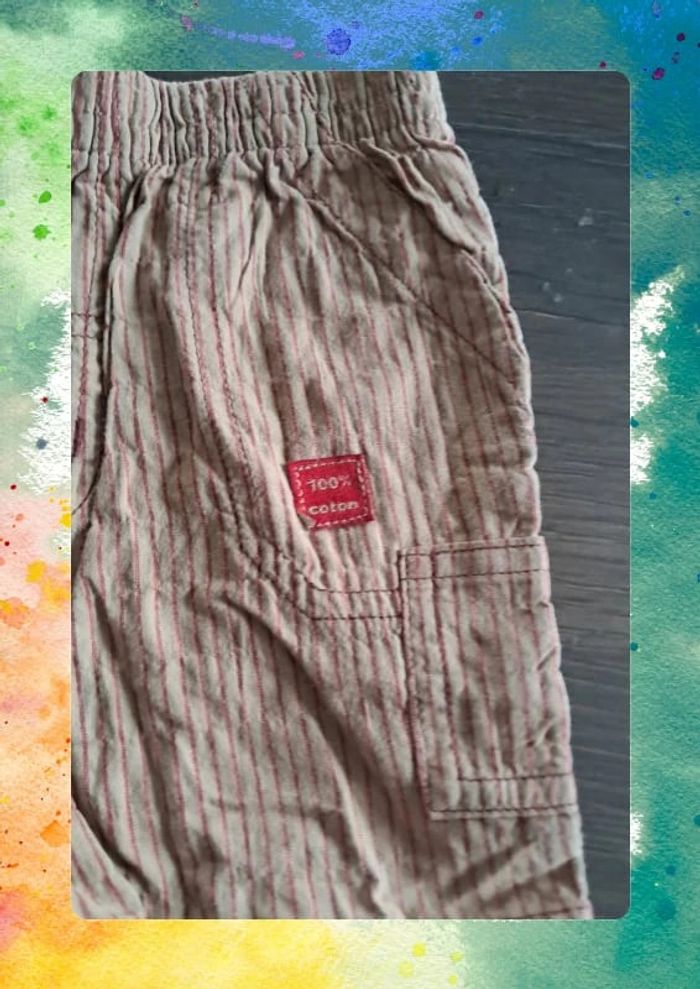 👶 Short rayé Grain de Blé – Taille 6 mois - photo numéro 2