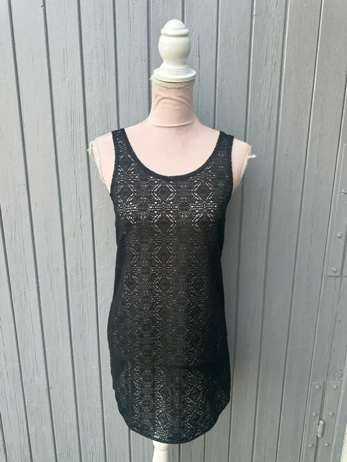Robe de plage noir à trous sans manches 38/M