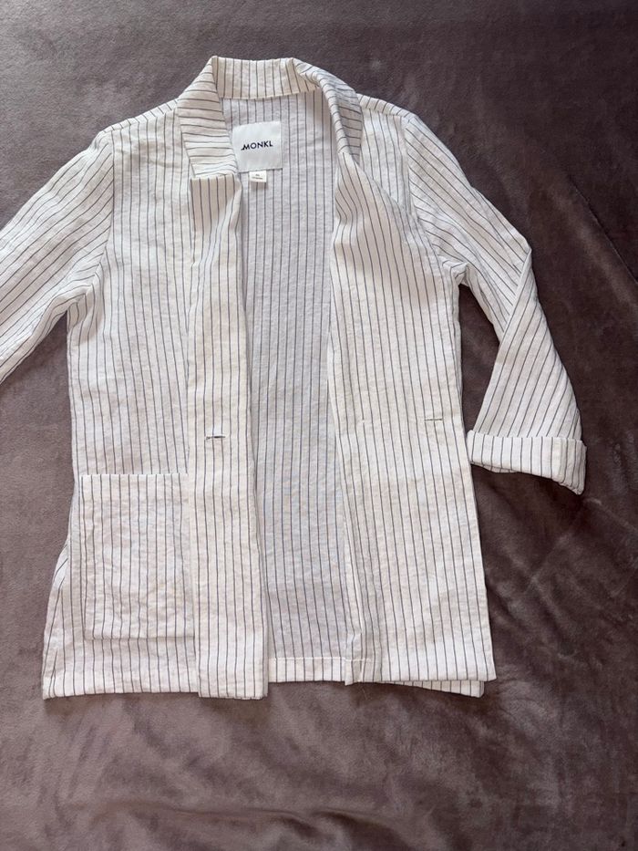 Blazer long Monki taille XS blanc en très bon état - photo numéro 9