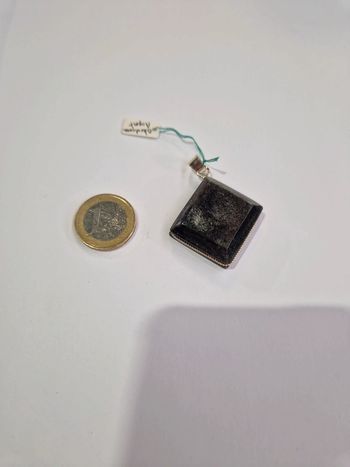 Pendentif obsidienne argentée Mexique