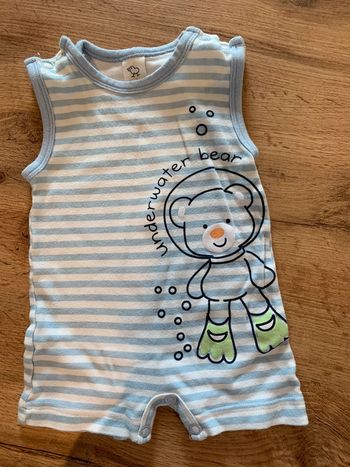 Barboteuse été rayée bleu et blanc bébé garçon 3 mois C&A