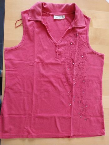 Débardeur à col femme rose taille M
