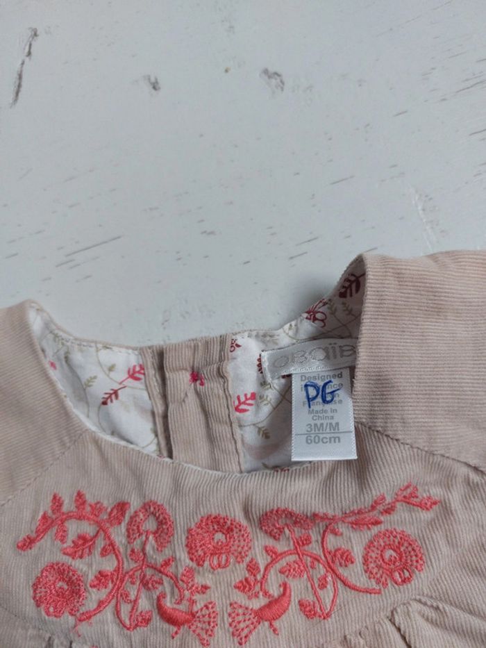 Robe en velours Obaibi Taille 3 mois - photo numéro 3