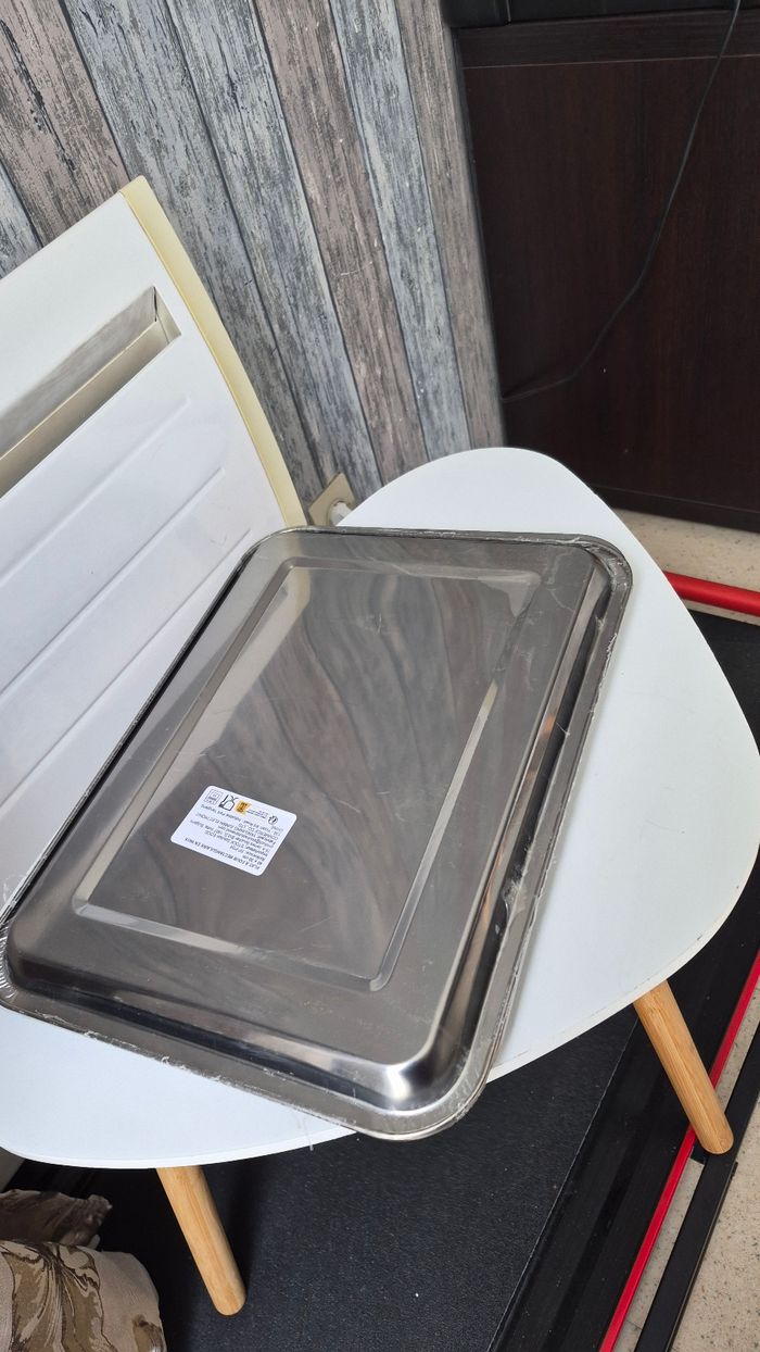 Lot de 2 plats à four rectangulaires en inox - photo numéro 3