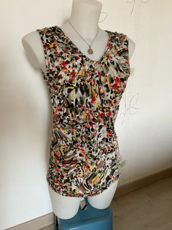 Top imprimé effet drapé Taille 38