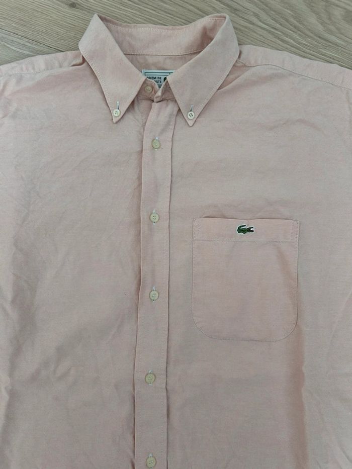 Chemise Lacoste rose pâle – manches courtes – taille XL (43) - photo numéro 4