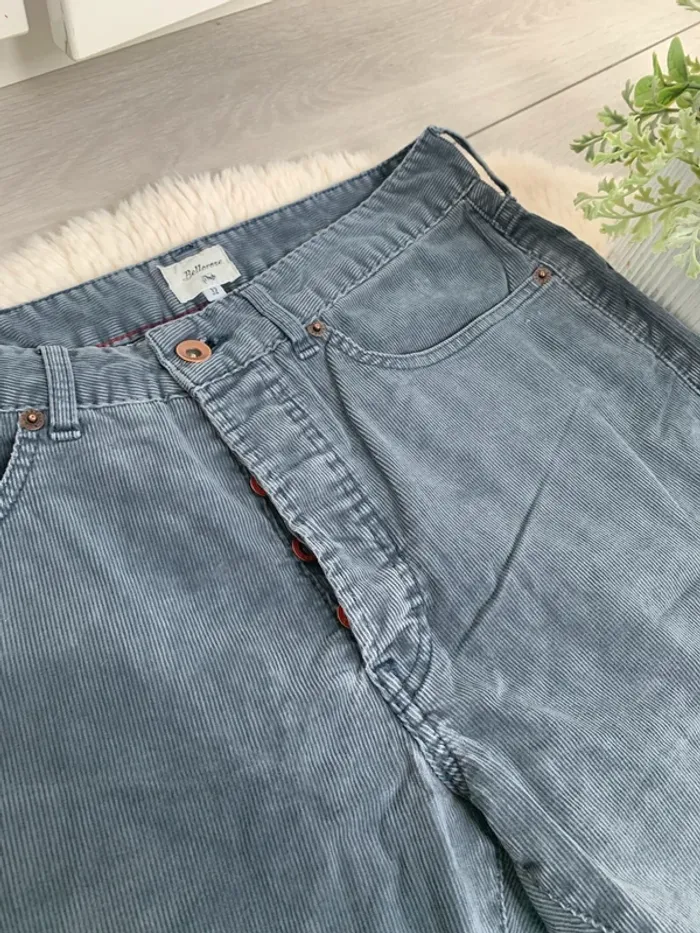 Pantalon bleu côtelé pour homme - photo numéro 2