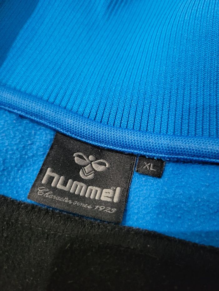 Veste / Track Jacket Hummel noire et bleue logo brodé - XL - photo numéro 13