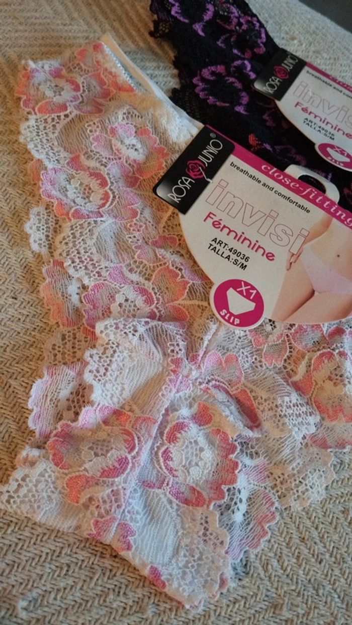Lot de 3 culottes rose noire et blanche taille 34/36 femme - photo numéro 8