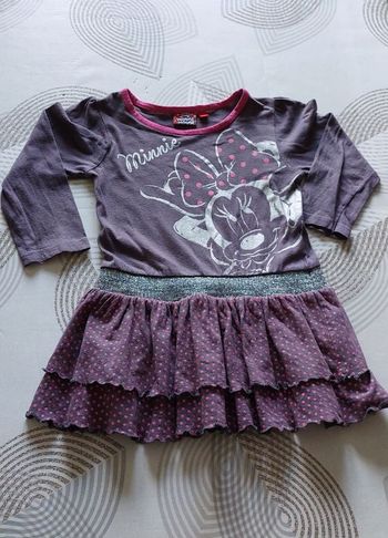 Robe manches longues Minnie hiver et demi-saison fille 3 ans