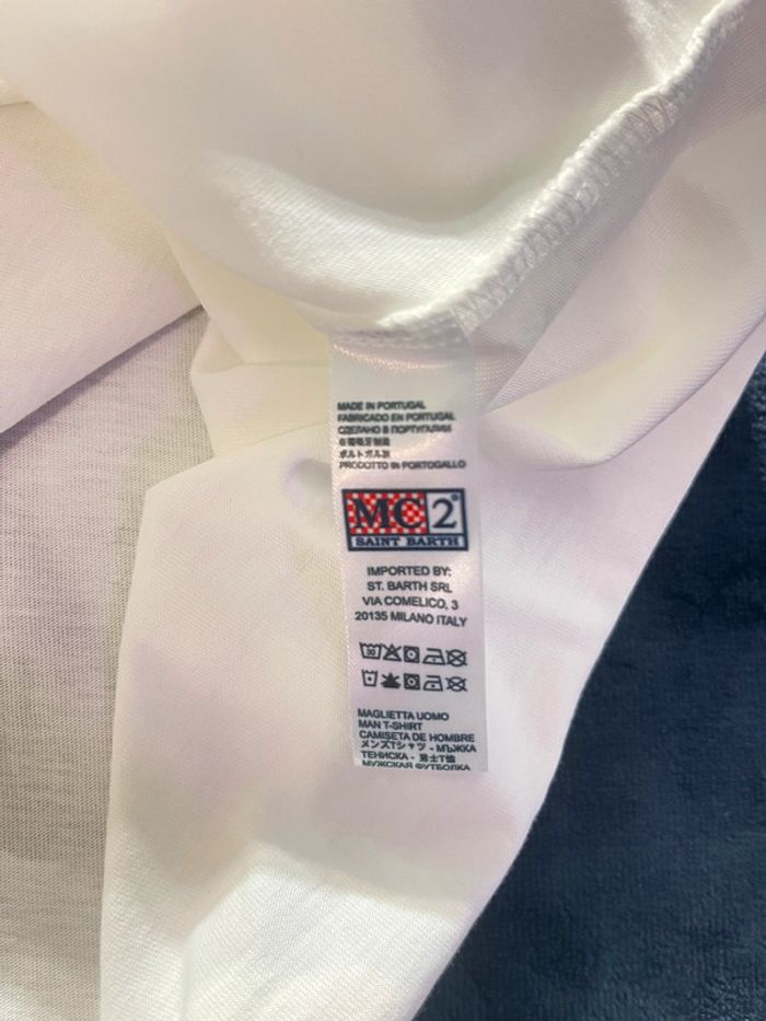 MC2 Saint Barth – Tee shirt "Bandanna Round 75 " Blanc vert, taille S - photo numéro 4