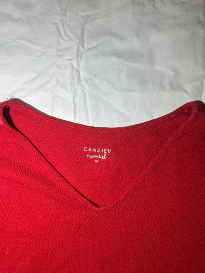 T-shirt rouge camaïeu - photo numéro 5