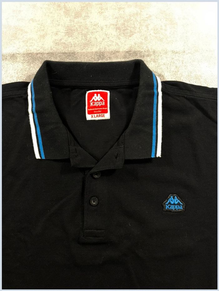Polo Kappa Vintage noir logo brodé taille XL - photo numéro 2