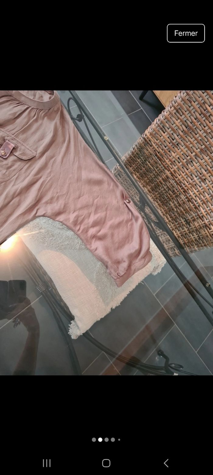 Jolie blouse manche longue on peu les retrousser de chez cache cache - photo numéro 2