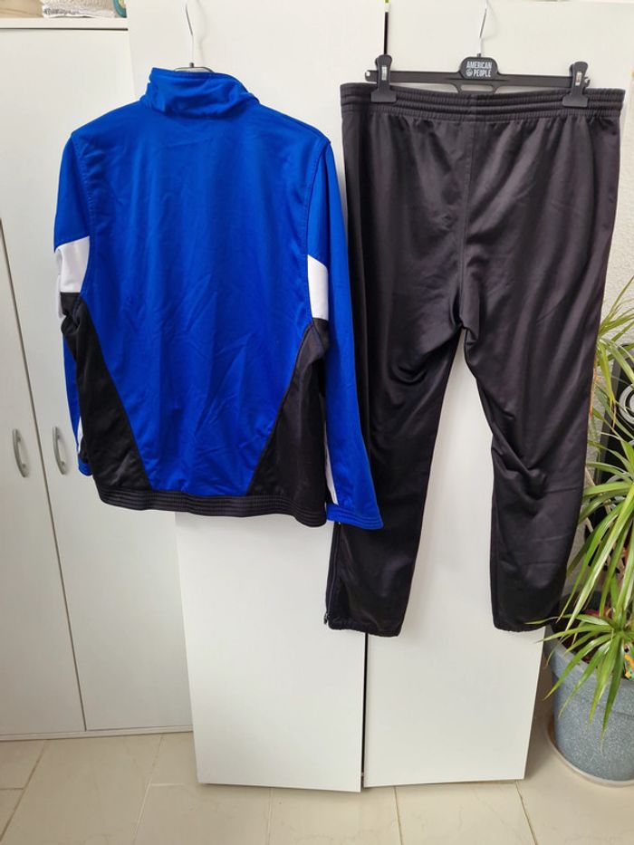 Ensemble Survetement Jogging Football Veterans Erima Bleu Noir - photo numéro 9