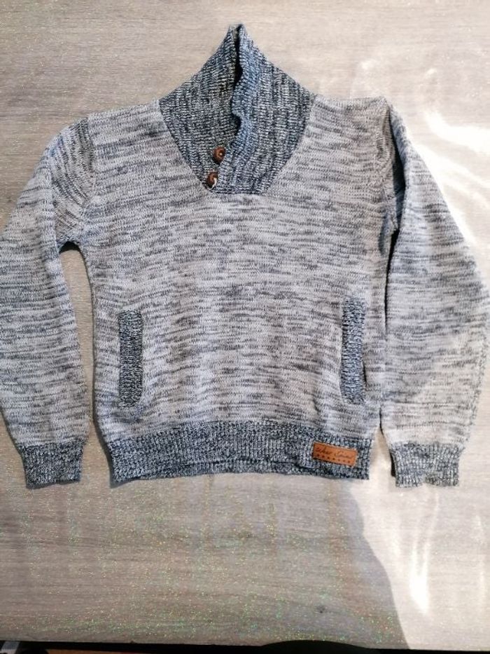 Pull 8 ans bleu chiné