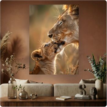 Affiche film “Le Roi Lion” lionne et lionceau déco murale nature A3 Sans cadre